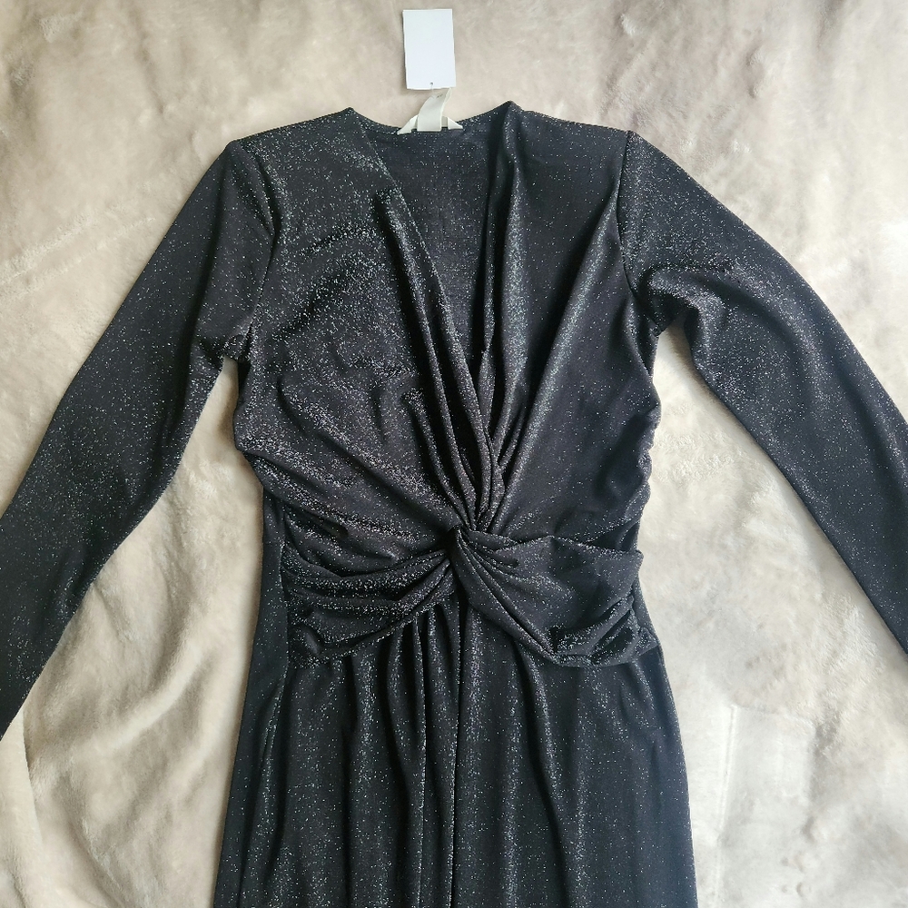 h&m glittery jumpsuit  with long sleeves black sz S,M,L,XL, XXL - Picture 13 of 16